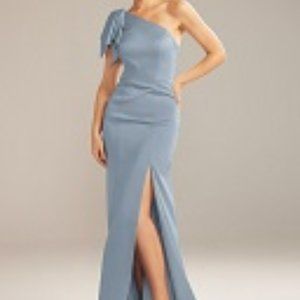 Size 6  New Asymmetrical Dusty Blue Gown